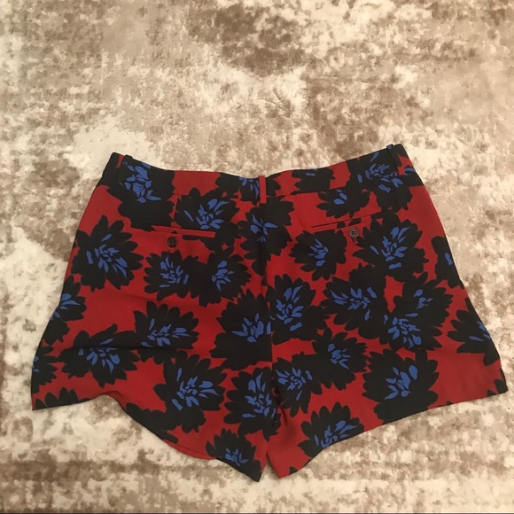 J Crew Red Black and Blue Flowered Shorts - Picture 3 of 4